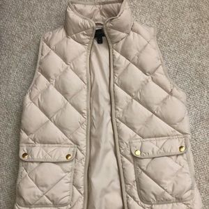 JCrew cream quilted vest
